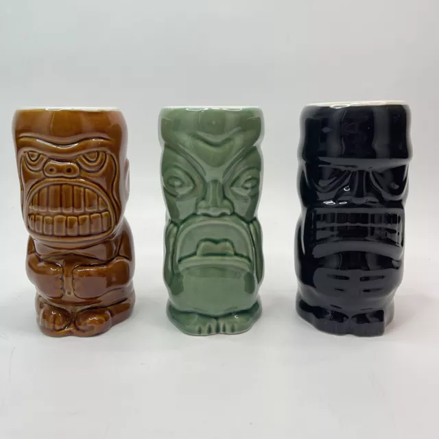 3x 10 oz Vintage Ceramic Tiki Mug Cup Accoutrements 2004 Hawaiian Glazed Mai Tai