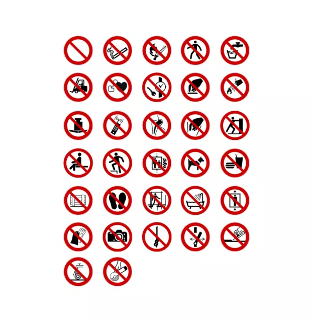 Aufkleber Verbotszeichen Schild Verbot Zeichen DIN 4844-2 ISO 7010