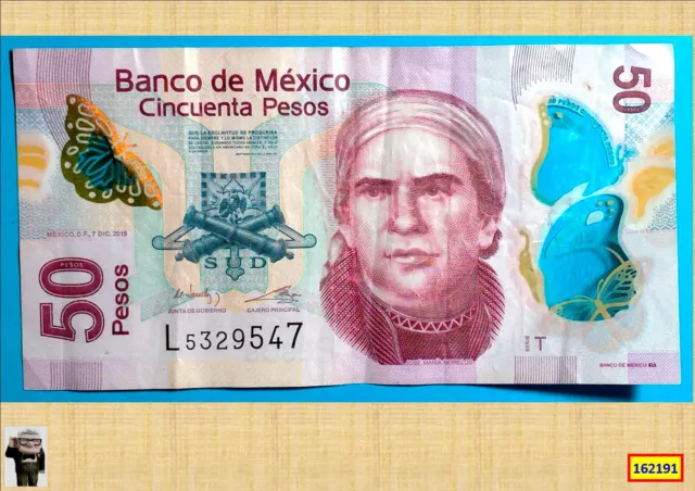 2015 Mexico Circulated 50 Pesos Polymer Banknote. 162191