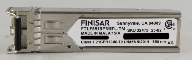 Lot of 5 Finisar FTLF8519P3BTL-TM 32475 Class 1 850nm 1G Transceiver Module