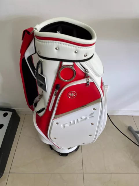 Brand New Yamaha Rmx Red White 5-Way Top 8" X 7" Caddy Mini Staff Golf Bag Bnwt