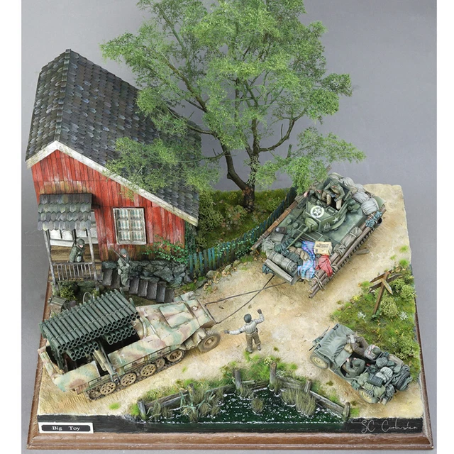 Échelle 1:35 Militaires Dioramas Bâtiment Maquettes Architecture Maison Scène