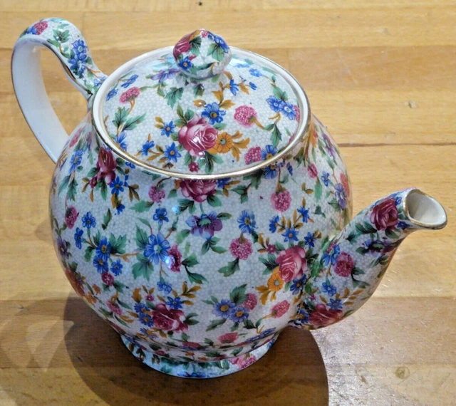 Royal Winton Grimwades Old Cottage Chintz 7" Teapot Vintage Excellent