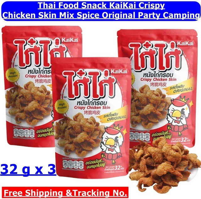 Thai Food Snack KaiKai Crispy Fried Chicken Skin Spice Original Party Camping