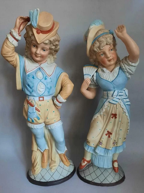 Antique , Children on different pedestals Germany first half of the 20th century