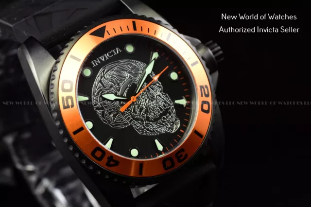 Orange invicta mens online watch