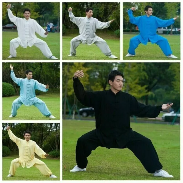 Herren Tai-Chi Anzug Kung Fu Hemd und Hose Chinesisch Wushu Uniform Kampfsport 2