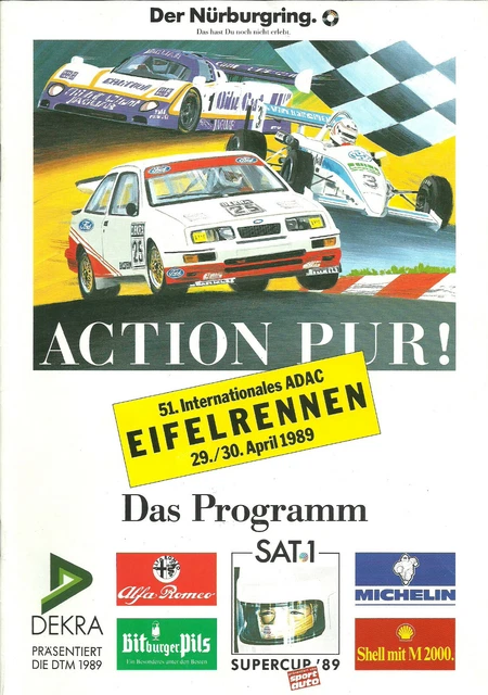 Int.ADAC Eifelrennen Nürburgring 1989 Programmheft