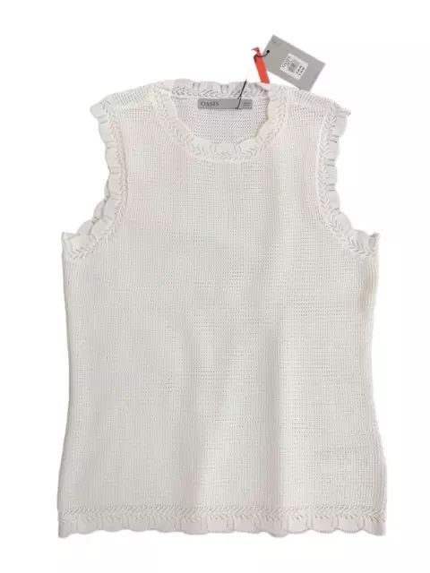 Oasis Cream Crochet Top RRP £36