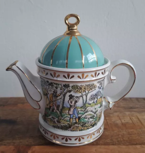 VTG Sadler Teapot "Sporting Scenes of the 18th Century" Shooting England