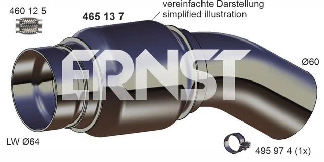 Tubo di riparazione filtro fuliggine/particolato ERNST 465137 flessibile per BMW F11 F10 X3 F25