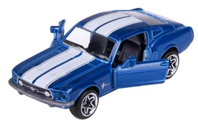 Majorette Ford Mustang Blue Vintage 1:64 Scale 3 Inch Toy Car
