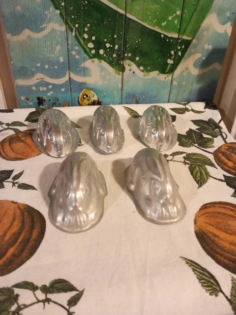 5 x stampi vintage piccoli gelatina cioccolato in alluminio marrone noce e altri