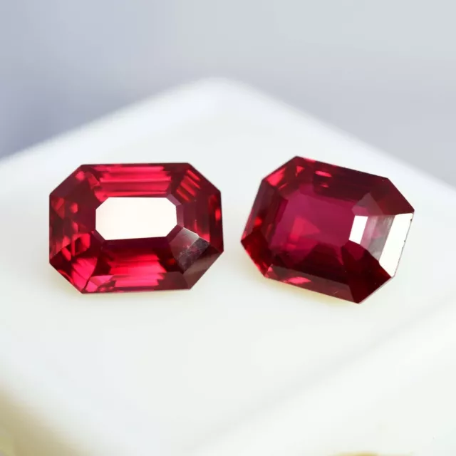 Paire de rubis rouges certifiés naturels de 18 à 20 carats 2