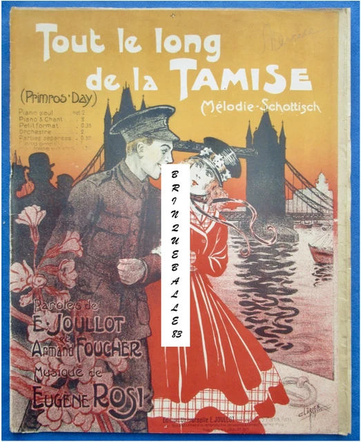 MILITARIA UK WW1 Partition Tout Le Long De La Tamise Joullot Rosi 1917