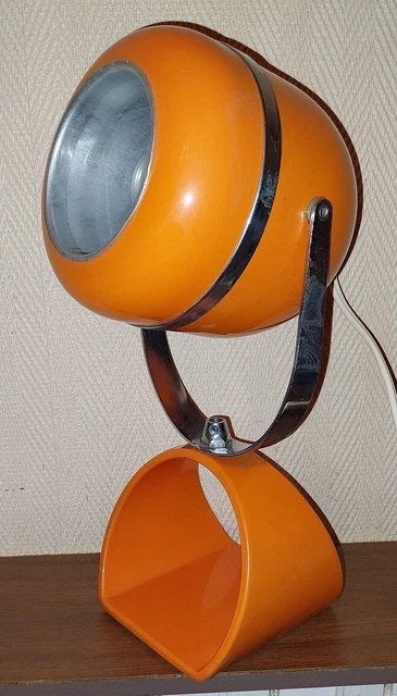 Lampe de table chrome et opalne des années 70 - verre et crstal
