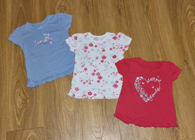 #23 Large Bundle Of Baby Girls Summer Clothes Age 18-24 Months Tops Shorts Dress 3