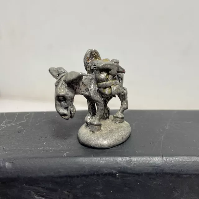 VTG Pewter Mini Figurine 1" tall Jackass Donkey Miner Pack Mule saddlebags Perry