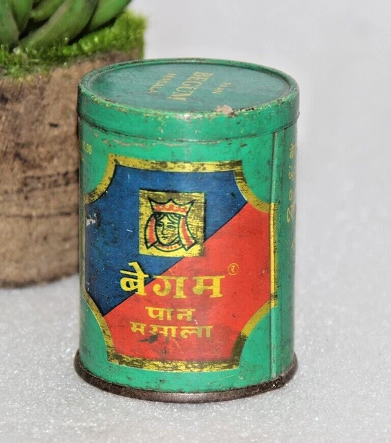 Vintage Begam Brand Pan Masala Litho Print Caja de lata vacía 14069