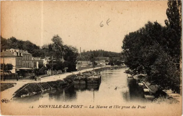 CPA JOINVILLE-le-PONT La Marne et l'Ile prise du Pont (600020)