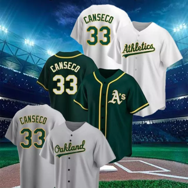 Jose Canseco #33 Oakland Athletics Printed Baseball Jersey Fanmade Collection