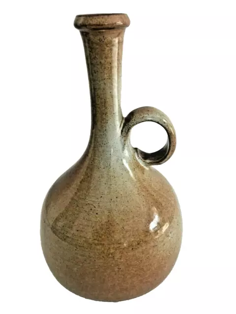 vase bouteille en grès marron artisanat France design céramique poterie