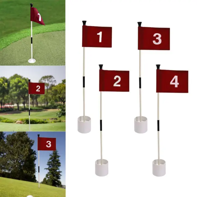 Golf Putting Green Flag and Hole Cup Golf Flagpoles Backyard Golf Flag Rod