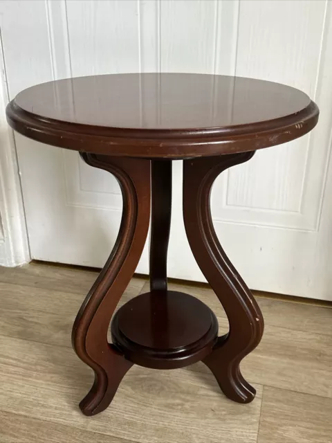 Beautiful Vintage Brown Solid Heavy table Side Table- Top Wide 40 X H 48cm