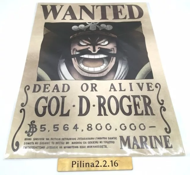 ONE PIECE WANTED POSTER GOL D ROGER　NEWS OFFICIAL MUGIWARA STORE