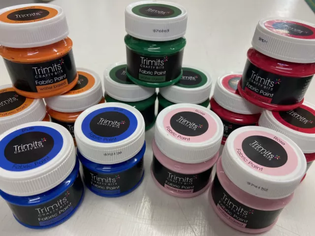 Trimits Water Based Fabric Paint 50ml Per Pot Various Colours