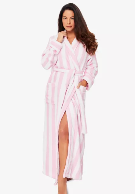 Dreams & Co. Women's Plus Size Long Terry Robe