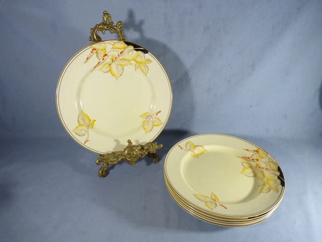 Vintage Art Deco 1930 Crown Devon Fieldings Ranlelgh Pattern 6 Breakfast Plates
