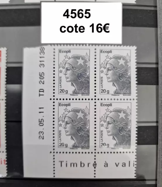 Bloc Coin Daté timbre N° 4565 NEUF** Cote 16 Euros