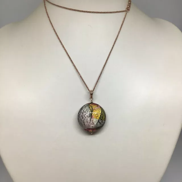 IL MURANO Di Francesca Art Glass Gold Vermeil STERLING SILVER Pendant Necklace