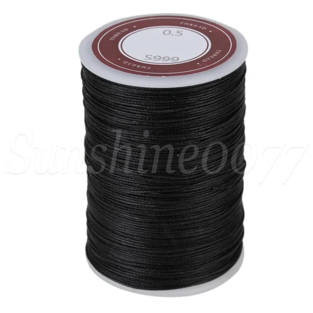 0.5mm Waxed Polyester Round Twisted Cord String Craft DIY Thread Line Black