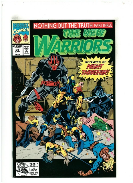 New Warriors #24 VF/NM 9.0 Marvel Comics 1992 Darkhawk & Rage