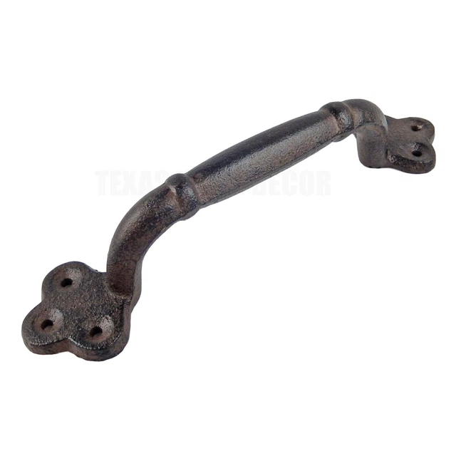 6 Large Cast Iron Door Handles Rustic Heavy Duty Garden Gate Shed Barn Pull 9 in 2