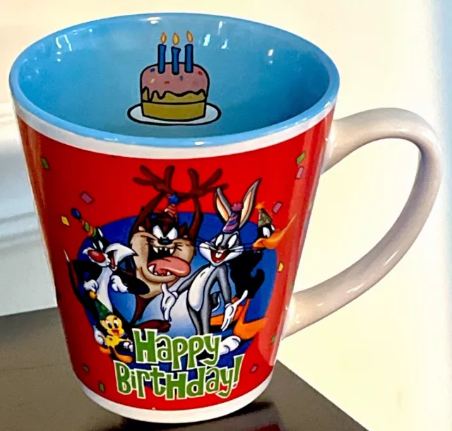 Looney Tunes Bugs Taz Mug Warner Bros Happy Birthday Party Ceramic Coffee Cup