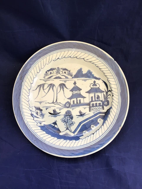 CHINESE JIAQING EXPORT Blue & White Plate 24cm £40.22 - PicClick UK