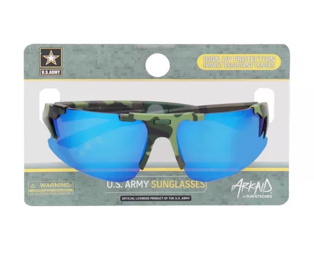 US Army Boy's Wrap Around Camouflage Sunglasses New In Package