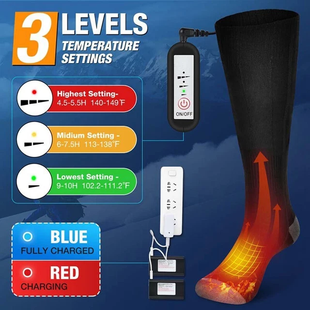 Winter Warm Outdoor Socks Thermal Socks Heating Sock 3 Modes Comfortable X7U8