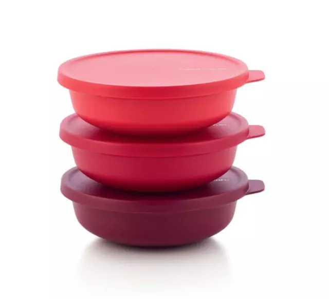 BRAND  NEW Set of 3 Tupperware Aloha Bowls with lids - 450mL