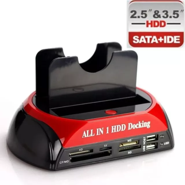 Station d'accueil dock pour disque dur 2,5"/3,5" USB pour SSD HDD SATA IDE HUB