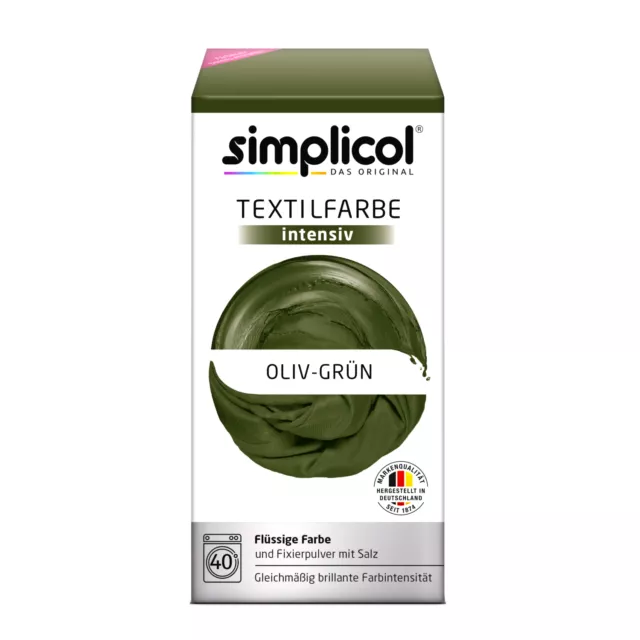 SIMPLICOL TEXTILE INTENSIVE All IN 1 Forest Green Color Incl. 400g  Fixierpulver £15.58 - PicClick UK
