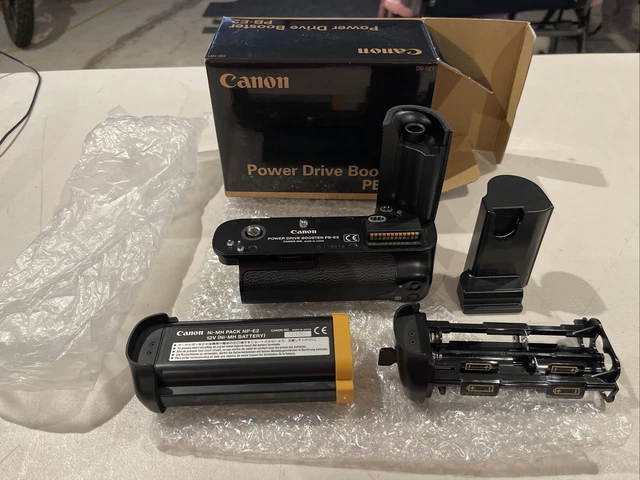 NOS Canon PB-E2 Power Drive Booster for EOS-1 1V 1N  + NI-MH NP-E2 12V BATTERY