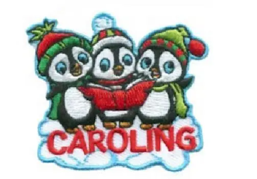 Girl Boy Cub Christmas CAROLING Fun Patches Badges SCOUTS GUIDES Penguin Singing