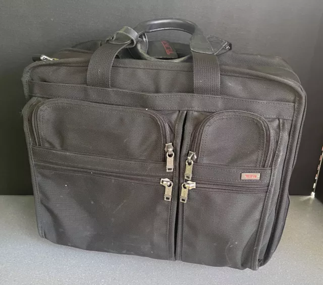 TUMI Alpha Expandable Rolling Briefcase Carry On Style 26003D4 + Sm Laptop Bag