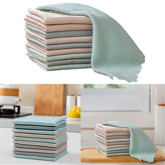 10X Streak-Free Miracle Cleaning Cloths Kitchen Rag NanoScale Reusable Dishcloth