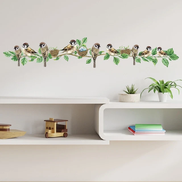 ADESIVI MURALI BIRD Vine bambini camera da letto soggiorno decalcomanie