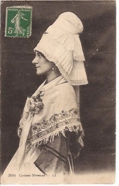 Cpa Costume. Costume Normand .Coiffe. L.l. N°3044.  Postee En 1912.Tbe